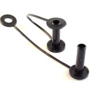 Plastic Clips Wicket black with stripe one-piece